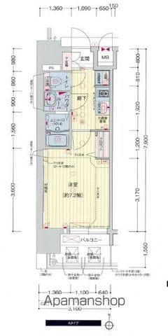 プレサンスNAGOYA本陣(1K/9階)の間取り写真