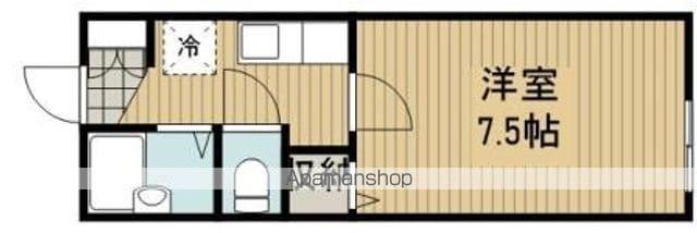 サンモールB(1K/2階)の間取り写真