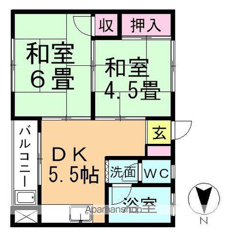 土川ビル(2DK/3階)の間取り写真
