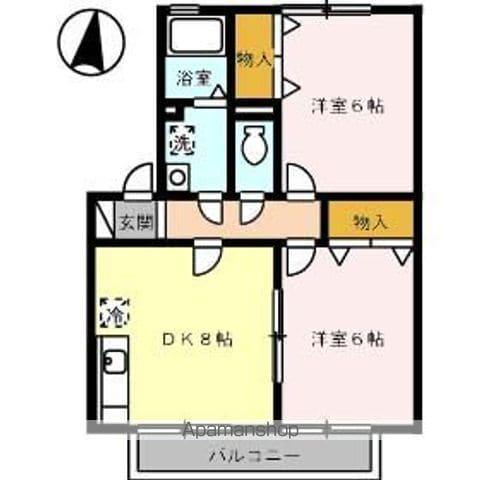 セジュール新市B棟(2DK/2階)の間取り写真