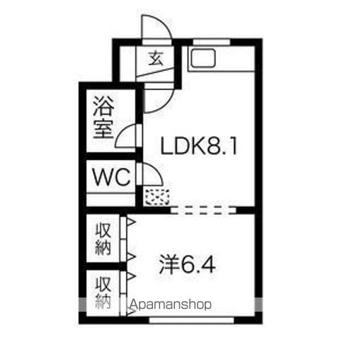 マンション常盤(1LDK/3階)の間取り写真
