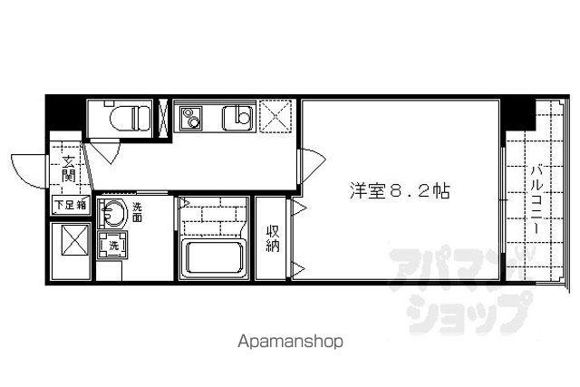 プライム西洞院(1K/3階)の間取り写真