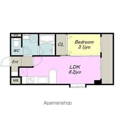 CASA DEL SOL(1LDK/1階)の間取り写真