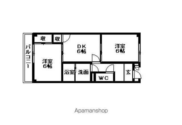 サンヒルズ羽生(2DK/1階)の間取り写真