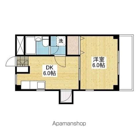 イーストⅡ(1DK/3階)の間取り写真