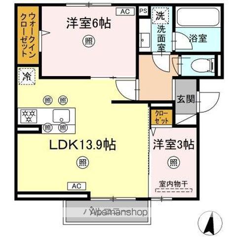 ソラーレ御幸(2LDK/1階)の間取り写真