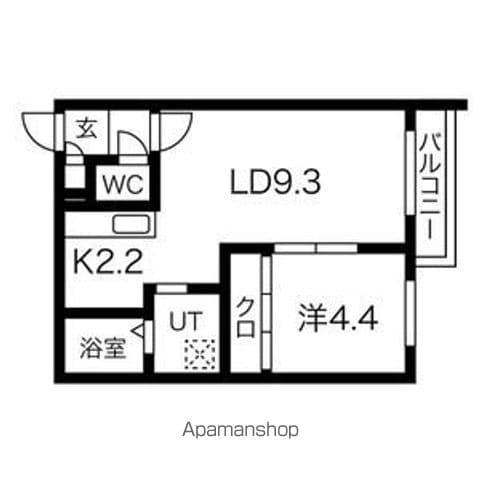 GRACIAS SHINSAPPORO12グラシアス新札幌トゥ(1LDK/1階)の間取り写真