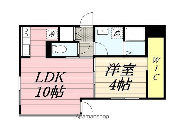 ノーブル麻生(1LDK/3階)の間取り写真
