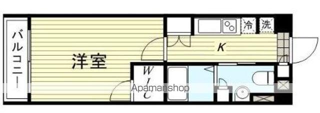 エバーグリーン(1K/3階)の間取り写真