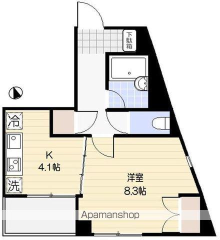 PLATZ中井(1K/2階)の間取り写真