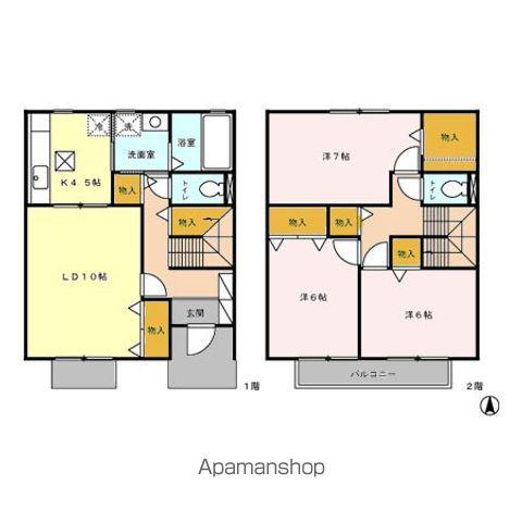 リヴェール　ＡＢ(3LDK)の間取り写真