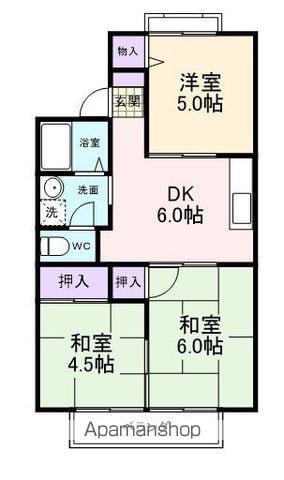 ハイツファミール(3DK/1階)の間取り写真