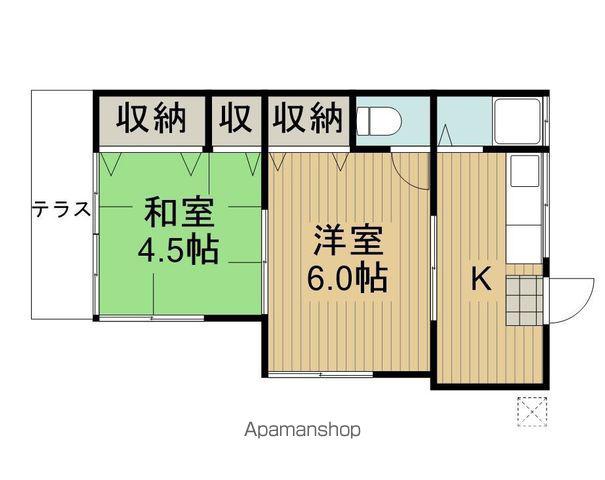 愛媛荘(2K/1階)の間取り写真