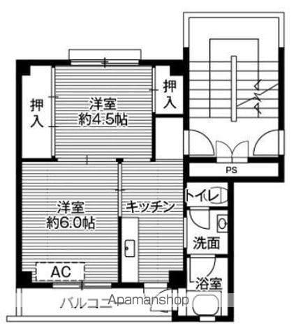 ビレッジハウス白鳥(2K/5階)の間取り写真