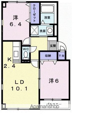 ジェルメ港町1(2LDK/2階)の間取り写真