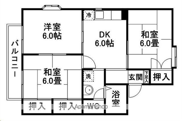 グレース高橋A(3DK/1階)の間取り写真