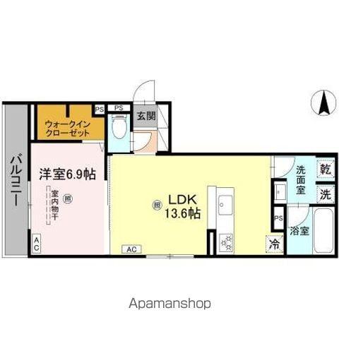 スペチアーレ鷹合(1LDK/2階)の間取り写真