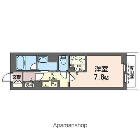 ラ アスセーナ(1K/1階)の間取り写真