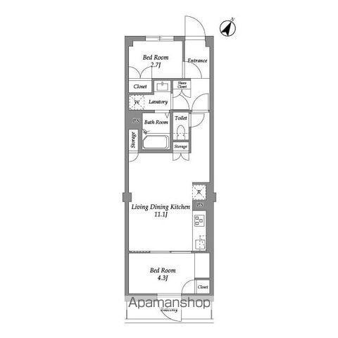 ザ・レジデンス用賀(2LDK/2階)の間取り写真