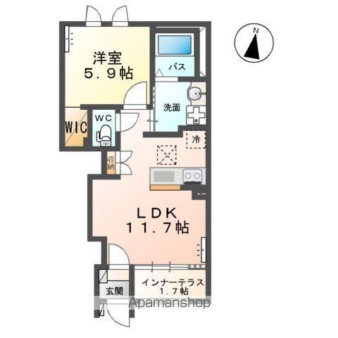 ソレイユ(1LDK/1階)の間取り写真