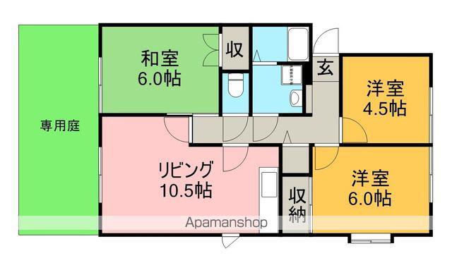 サンビレッジ篠木(3LDK/1階)の間取り写真