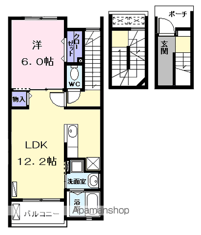 MODESSA GOSAIBI(1LDK/3階)の間取り写真