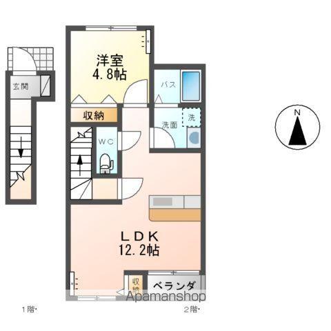 ディアコート・M(1LDK/2階)の間取り写真