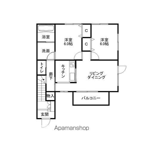 メゾンジュピターB(2LDK/2階)の間取り写真