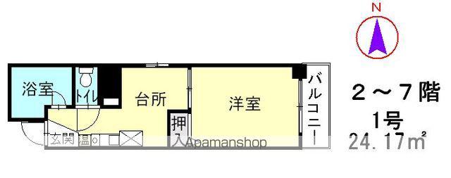 レジデンス東雲(1K/5階)の間取り写真