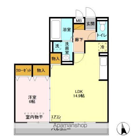 CANDY WOOD(1LDK/2階)の間取り写真