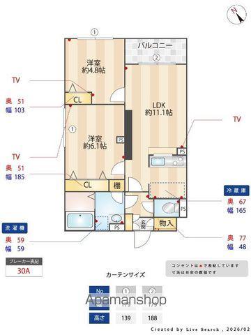 エルファーロ三軒茶屋Ⅵ(2LDK/3階)の間取り写真