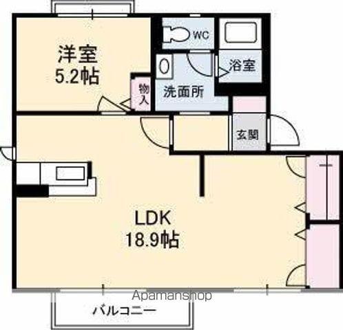 ジュネス太田(1LDK/2階)の間取り写真