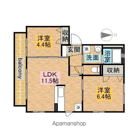 スイートペアーⅤ(2LDK/2階)の間取り写真