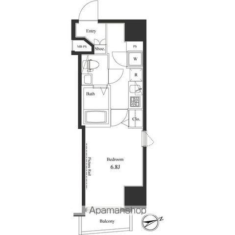 ヴェルト新宿イースト(1K/6階)の間取り写真