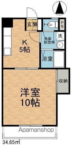 カイセー三芳(1DK/1階)の間取り写真