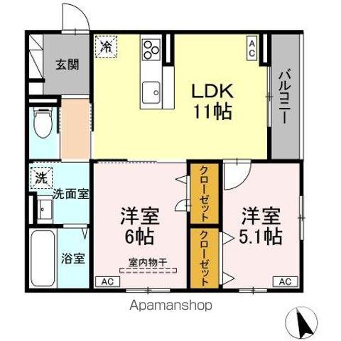 ボヌールK(2LDK/3階)の間取り写真