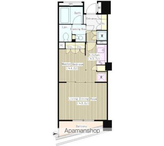 パークリュクス三宿(1LDK/5階)の間取り写真