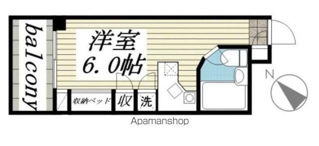 ラ・パルフェ・ド・立川NO1(ワンルーム/5階)の間取り写真