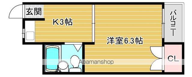 マンションいずみ(1K/1階)の間取り写真