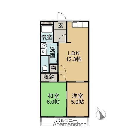 グリーンハイツ和泉(2LDK/2階)の間取り写真
