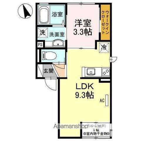 GLORIA(1LDK/2階)の間取り写真