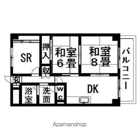 グリーンハイツ米山(2SDK/5階)の間取り写真