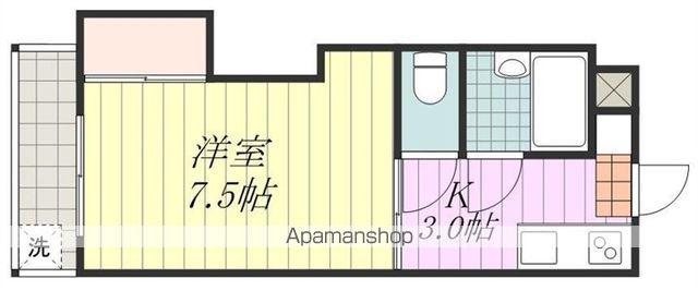 仙波ハイツ南棟(1K/3階)の間取り写真