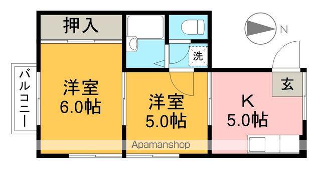 梅西コーポ(2K/2階)の間取り写真