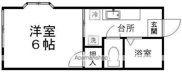 ハイネス青葉C棟(1K/1階)の間取り写真