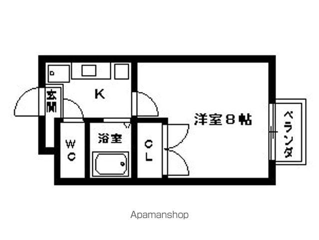 ウィングヒルズ笠山(1K/1階)の間取り写真