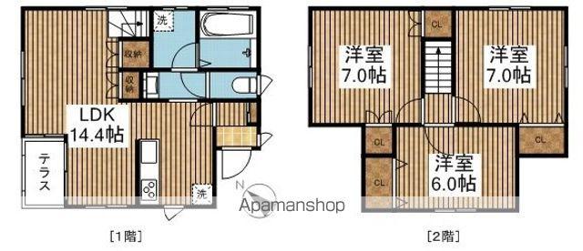 信越本線 越後石山駅 徒歩18分 2階建 築9年(3LDK)の間取り写真