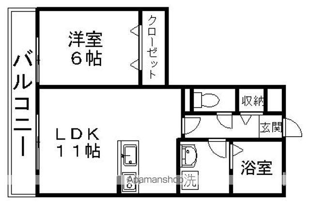 ヴィラージュ(1LDK/2階)の間取り写真