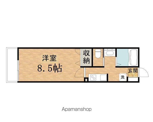 シャンブルⅡ(1K/1階)の間取り写真