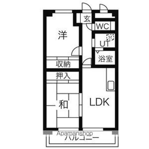 ヴィラジュリア(2LDK/2階)の間取り写真